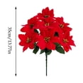 thumbnail image 3 of Artificial Christmas Poinsettia - Velour Single Stem for Vase, Table, and Holiday Decor, 3 of 7