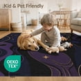 thumbnail image 4 of ODIKA 8'x10' Washable Area Rug Non-Shedding, Easy Care, Dark Purple Gold Celestial Design Mystical Moon and Starry Night Motif for King Size Bedroom Under Bed, Master Suite, 4 of 7
