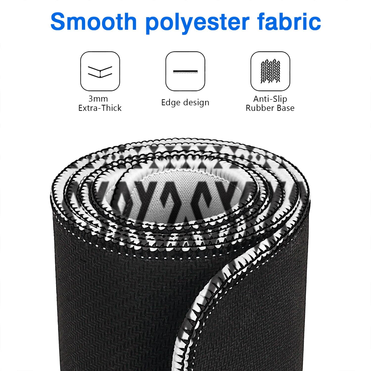 Long Mouse Pads for Desk,Black Geometric Striped Pattern Desk Mats on Top Of Desks, Desk Mouse Pad Extra Large with 3mm Non-Slip Base and Stitched Edge for Gaming,Office,Work,Home 47.3"x23.6"