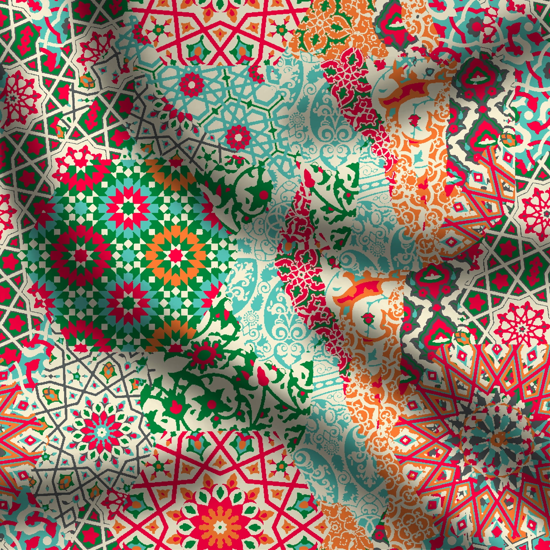 eloriadécor Medallion Printed Fabric Crafting Sewing and Quilting Dress Making Fabric