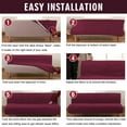 thumbnail image 3 of CJC Velvet Armless Sofa Bed Cover Stretch Thick Slipcover Folding Futon Protector, 8 Colors, 3 of 8