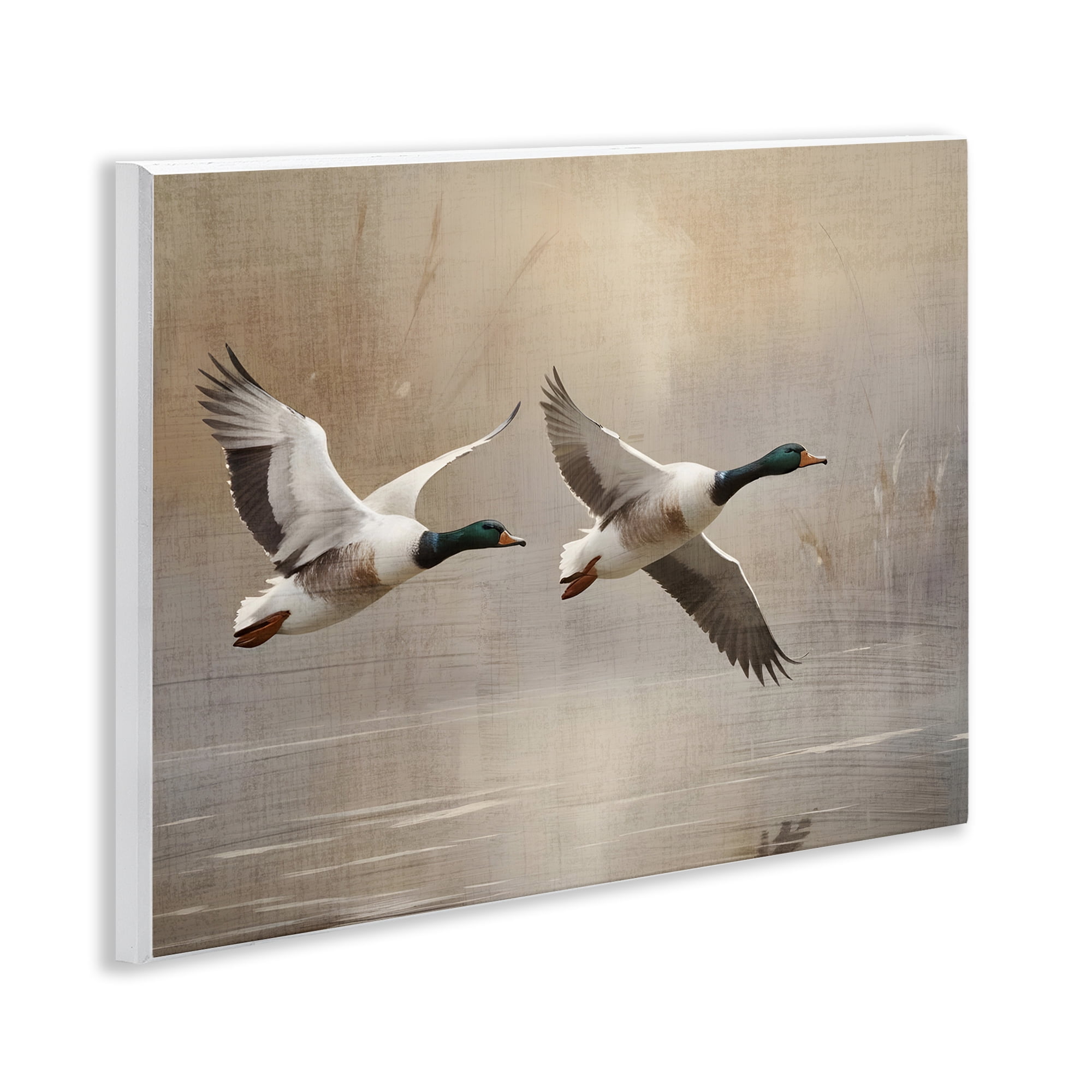 Stupell Industries Mallard Ducks over Pond Wall Plaque Art, design by Susan Arnot