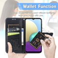 thumbnail image 4 of Wallet Case for Xiaomi Redmi Note 10 4G(Not 5G) with 3D Butterfly Embossing Slim Flip PU Leather Case Magnetic Closure Credit Card Slots Holder Cover for Redmi Note 10S HZD Rhinestone Black, 4 of 14