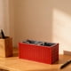 thumbnail image 5 of Organizador de escritorio portátil con múltiples compartimentos para bolígrafos y contenedores de envío Rojo, 5 of 6