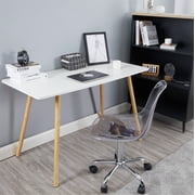 Urban Shop Acrylic and Metal Rolling Office Chair, Silver