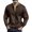 Coffee, variant on Men's Lightweight Jacket Jacquard Full Zip Stand Collar Casual Stylish Bomber Jacket Varsity Coat Wine L(L)