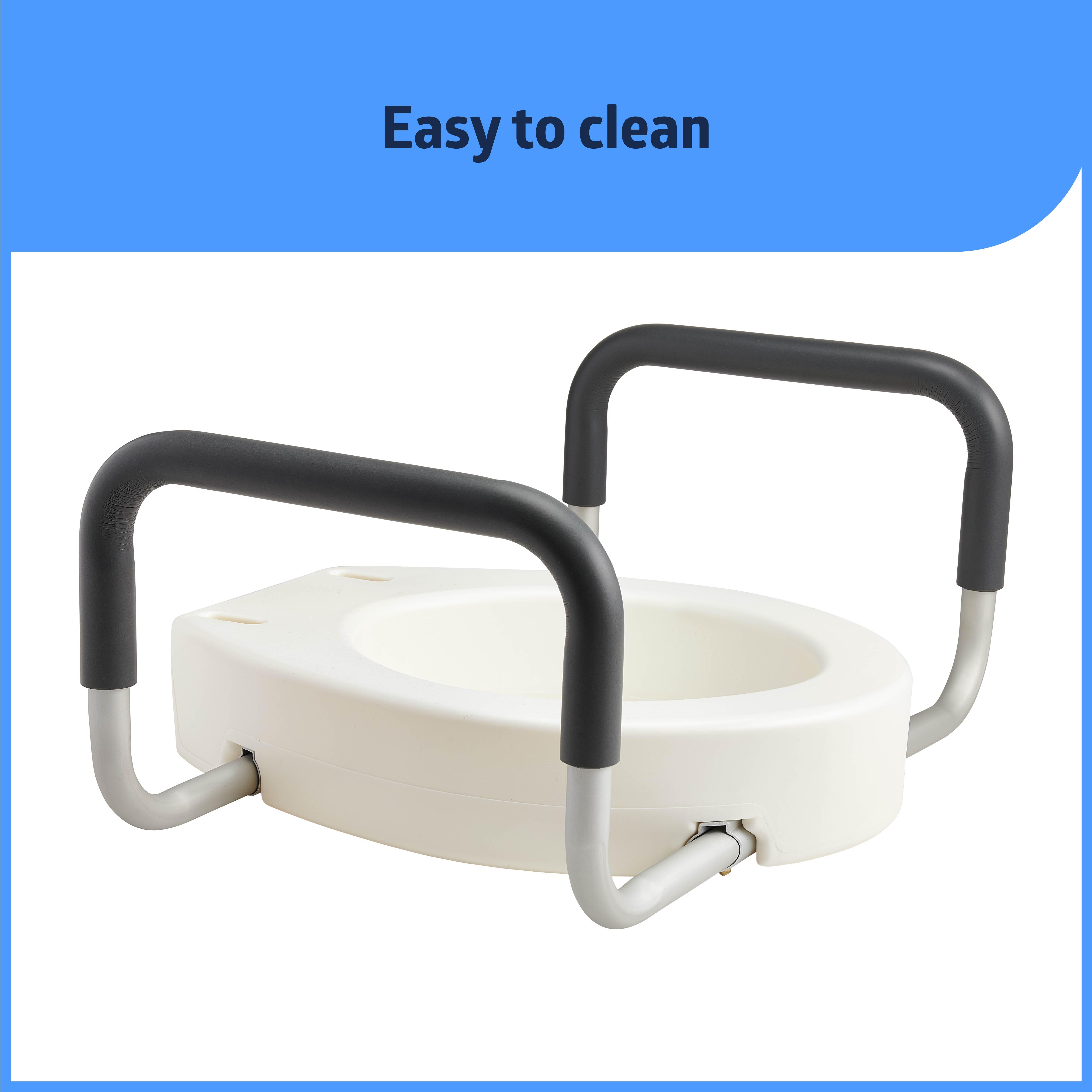 Medline Toilet Seat Riser with Arms for Seniors, Fits Most Toilets, 400 lb Weight Capacity, White