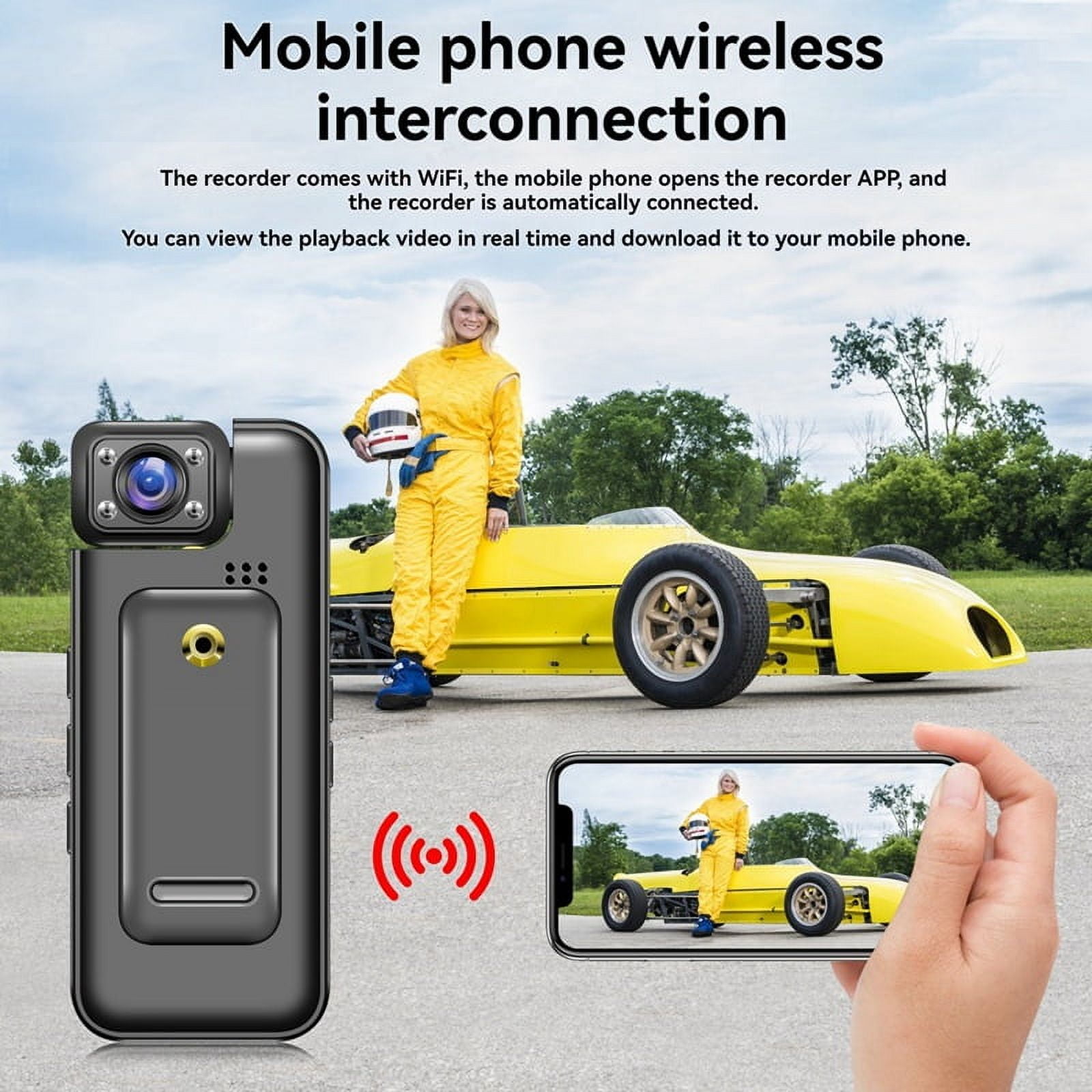 Wifi Mini Camera 4K HD Digital Video Recorder 180° Rotatable Lens Portable Action Camera Recorder 64G