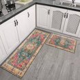 thumbnail image 3 of Boho Orange Farmhouse Cute Tribal Aesthetic (16) Rugs and Mats Non Skid Washable Absorbent Microfiber Soft Kitchen Mat for Floor Set Of 2 Decor Stain Resistant 17"x47"+17"x30", 3 of 7