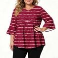 thumbnail image 2 of Bixock Maternity 3/4 Sleeve Tops for Women Plus Size Blouse V Neck Loose Pregnant Casual Shirts Soft Comfortable Daily Wear Maternity Clothings, 2 of 7