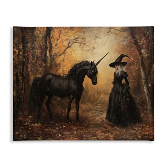 Witch & Black Unicorn Canvas Wall Art, design by Arlington Prints