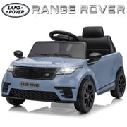 UBesGoo Licensed Land Rover Ride On Car, 12V Electric Car for Kids, Toddler Car Toy with Remote Control, LED Lights & Bluetooth, Ages 2-5, Gray Blue