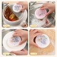 thumbnail image 2 of Namzi 12 pieces thin circular green printed compressed wood pulp cotton sponge wiping wood pulp sponge kitchen cleaning dishwashing sponge 9 * 1cm, 2 of 4