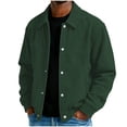 thumbnail image 2 of Mifsaly Mens Corduroy Bomber Jackets Snap Button Collared Jacket Fall Winter Classic Vantage Street Daily Going Out Outfits with Pockets, 2 of 9