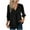 Black, variant on fatyb Women's Dressy Blouses 3/4 Sleeve Collar V Neck Loose Shirts Elegant Chiffon Work Business Tops