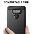 thumbnail image 4 of Nakedcellphone [NAVY BLUE CARBON FIBER] Flexible TPU Slim Phone Case Cover [Anti-Shock, Anti-Fingerprint] for Cricket LG Harmony 4, LG Premier Pro Plus (L455DL), 4 of 6