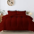 thumbnail image 2 of 3 Piece Luxurious Straight Line Pattern Comforter All Season 800 Threads Count Twin/Twin XL Size - Ultra Soft 550 GSM 100% Egyptian Cotton (Solid Burgundy Colour ), 2 of 6