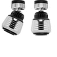 thumbnail image 1 of Accesorios para grifo de cocina - Paquete de 2 - Aireador giratorio de 360° - Boquilla de grifo de 2 modos (con adaptador) - Filtro de grifo - Plateado, 1 of 5