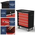 thumbnail image 2 of 5-Drawer Tool Chest,Rolling Tool Cart with Wheels,High Capacity Tool Cabinet with Locking System for Garage, Warehouse, Workshop-Black&Red, 2 of 7