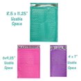 thumbnail image 6 of 30 Assorted, 4x8, 6x10, 8x12 Inch Colored Bubble Mailers, All 3 Sizes, Self Sealing Padded Envelopes with Kiss Stickers (Hot Pink), 6 of 8