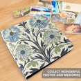 thumbnail image 4 of FORMRS 3 Ring Photo Album 4"x6" Self Adhesive Large Capacity PU Leather Cover, Blue Floral Pattern, 4 of 8