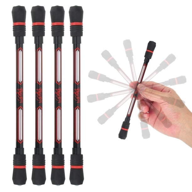 Uxcell 4 Pcs Bolígrafo giratorio, bolígrafos de gel de 0.5mm con tinta negra, bolígrafos de rodillo fidget, rojo