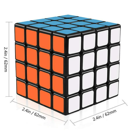 Reactionnx Speed Rubik Cube, Black Base Magic Rubik 6 Color Puzzles Educational Special Toys Brain Teaser Gift Box, 4x4 Stickerless Develop Brain Logic Thinking Ability Best (Best 4x4 Speed Cube)