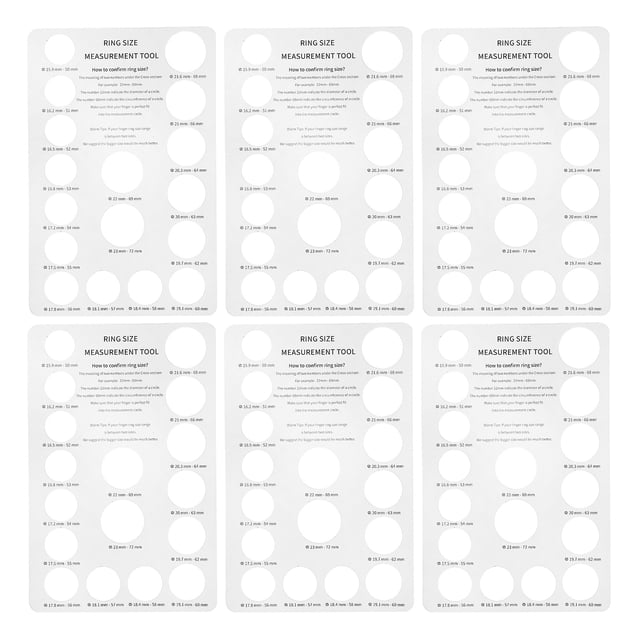 5pcs anillo anillo anillo tamaño herramientas de medición anillo medición tarjetas de tarjeta