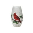 thumbnail image 1 of Frosted Holly Berry Cardinal Glass Perch Holiday Vase, 1 of 3