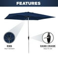 thumbnail image 5 of Best Choice Products 8x11ft Rectangular Patio Umbrella w/ Crank, Fade-Resistant 210G Polyester Fabric - Navy Blue, 5 of 7