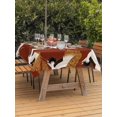 thumbnail image 3 of Outdoor Tablecloth with Umbrella Hole for Patio/Picnic/Party/Camping, White Crane Waterproof Table Cloth Rectangle Table Cover Washable, Vintage Chinese Auspicious Cloud Animal Art Red (60"x 120"), 3 of 8