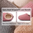 thumbnail image 3 of VANSARTO Women's Fuzzy Memory Foam Slippers with Cozy Curly Fur and Warm Fleece Lining Closed Back Non-Slip House Shoes Lightweight Soft Comfy Indoor Bedroom Slippers, Pink, 3 of 6