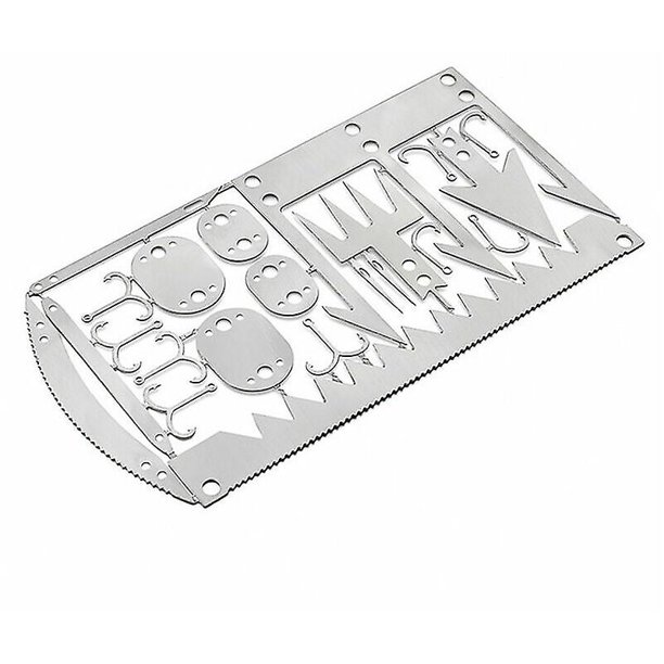 Tarjeta de anzuelo de pesca multifuncional Tarjeta de herramienta de supervivencia para acampar de bricolaje Tarjeta de pesca Equipo de pesca portátil Tarjeta de supervivencia Edc, 11 Feliz Sencillez