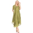 thumbnail image 5 of Sakkas Faye Cap Sleeved Cotton Caftan Cover Up Dress - Green - One Size Regular, 5 of 5