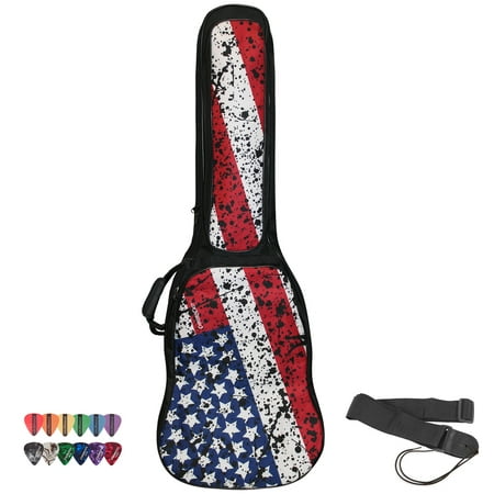 ChromaCast USA Graphic Electric Guitar Soft Case, Padded Gig Bag, Includes Strap &