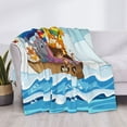 thumbnail image 3 of Naloa Rainbow Animals on Noah's Ark Flannel Blankets - Thick and Warm Blanket for Winter, Soft Fuzzy Plush King Blanket for All Seasons80"x60", 3 of 6