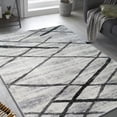 thumbnail image 1 of JV Home Area Rug Stripes Grey 5'3"x7'3" Washable Carpet Anti Slip, 1 of 6