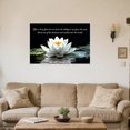 thumbnail image 3 of ZHONGYUTONG White Lotus Flower Wall Art Lotus Motivational Quotes Zen Decor for Bathroom Yoga Office Flower on Water Pictures Spa Canvas Prints Framed (16.00" x 24.00"), 3 of 5