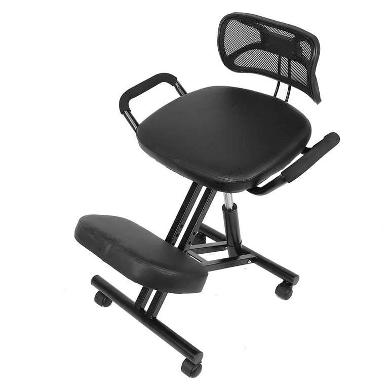 EBTOOLS Kneeling Chair with Back Support,Wheels and Thick Cushions  Ergonomic Kneeling Chair Adjustable Posture Correction Knee Stool for Home  or Office Desk 