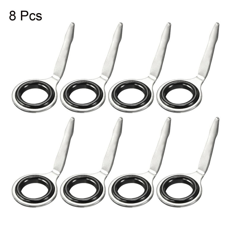 6.7mm Iron Fishing Rod Guide Repair Kit Eyelet Replacement, Silver 8 Pack 