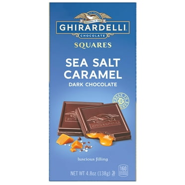 Pack of 2 - Ghirardelli Sea Salt Caramel Dark Chocolate Squares Bar, 4.8 Oz Bar Packaging May Vary