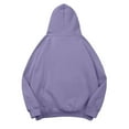 thumbnail image 5 of Ediodpoh Womens Hoodies Fashion Solid Color Letter Loose Drop Shoulder Long Sleeve Pocket Pullovers Top for Casual Wear Purple XXL, 5 of 5