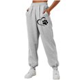 thumbnail image 4 of Sakmal High Waisted Pants for Women Sweatpants Joggers Elastic Waist Gray Dog Paw Pants with Pockets, 4 of 4