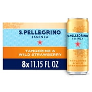 S.Pellegrino Essenza Tangerine & Wild Strawberry Flavored Mineral Water, 89.2 fl oz, 8 Pack Cans