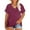 Wine, variant on Pincandy Summer Oversized V Neck T-Shirt for Women Short Sleeve Solid Color Resistance Tops for Outdoor Hiking Bottom Casual Tees,Blue,XXXL