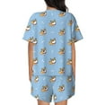 thumbnail image 3 of Bixox Women's Cute Cartoon Corgi Printed Pajama Set 2 Piece Lounge Set Top and Shorts Soft Pajamas, Shorts with Pockets, 3 of 7