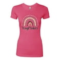 thumbnail image 3 of Waymaker Rainbow Inspirational/Christian Womens Slim Fit Junior Tee, Hot Pink, Small, 3 of 5