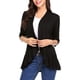 thumbnail image 3 of VISgogo Mujeres Primavera Otoño Cardigan Tops, 3/4 Manga Casual Color sólido Volantes Dobladillo Delgado Tops Abrigo VISgogo  moda, 3 of 4