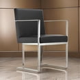 thumbnail image 6 of Benjara Boly 22" Dining Armchair- Chrome Cantilever Steel- Black Faux Leather, 6 of 6