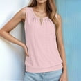 thumbnail image 4 of MIXUE Tank Top for Women Summer Solid Color Fashion Casual Court Lock Round Neck Sleeveless Camisole Vest Beachwear,Pink,XXL, 4 of 8